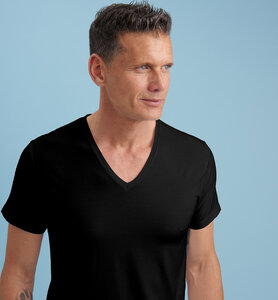 Herren-T-Shirt mit V-Ausschnitt aus Naturfaser - CasaGIN