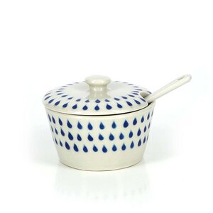 Zuckerdose mit Löffel aus Keramik, Set Drops  - Mitienda Shop