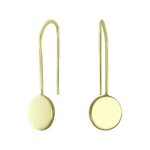 Zarter Bügel-Ohrring mit Scheibe - 925er Sterling Silber - Gold - LUXAA®