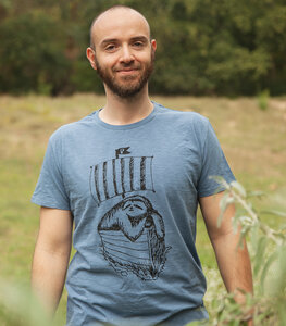 Felix Faultier - Fair gehandeltes Bio Männer T-Shirt - Slub Blue - päfjes