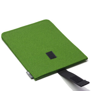 E-Reader-Hülle Filz grün - tuchmacherin - handgewebtes design + filz
