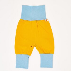 Pumphose aus Bio-Baumwolle "Jersey Senf/Stone Blue" Senf/Hellblau - Cheeky Apple