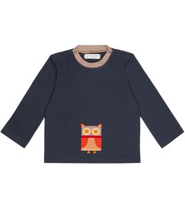 Baby Longsleeve navy mit Eule - Sense Organics & friends in cooperation with GARY MASH