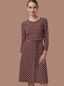 Frauen Kleid aus Bio-Baumwolle „Oh Yes!“ Stripes Multi - Mademoiselle YéYé