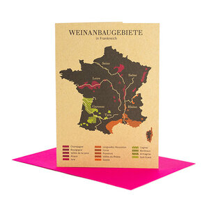 Grußkarte Weinanbau in Frankreich - Bow & Hummingbird