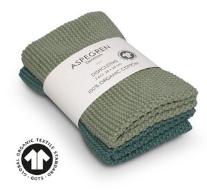 Gestricktes Spültuch 2er Set GOTS Bio Baumwolle Aspegren - Aspegren