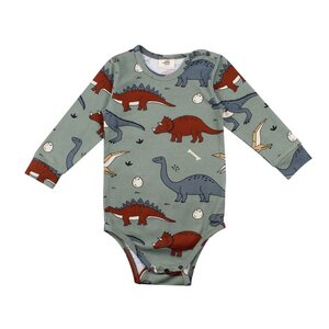 Langarm Baby Body *Funny Dinosaurs* GOTS Bio | Walkiddy - Walkiddy