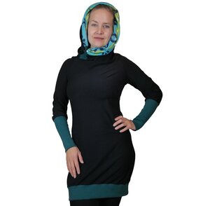 Kapuzenkleid KapOn Jersey bunt/schwarz oder schwarz/bunt - liebewicht