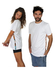 Bio T-shirt - Kitenge African Ethno Stripes - Unisex - Schwarz & Weiß - Maembe - Maembe