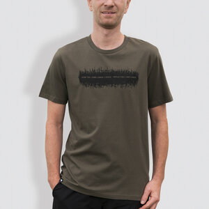 Herren T-Shirt, "Kein Tag ohne einen Strich", Khaki - little kiwi