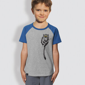 Kinder T-Shirt, "Maki", Heather Grey-Blue - little kiwi