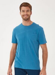  T-Shirt aus Bio-Baumwolle-Leinen-Mix mit Brusttasche - ORGANICATION