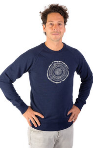 Sweater aus Biobaumwolle Fairwear für Herren "Treeslice" in Denim Blue - Life-Tree