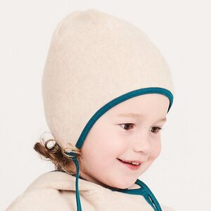 Ohren-Häubchen aus Bio-Baumwolle "Fleece Nude meliert" - Cheeky Apple