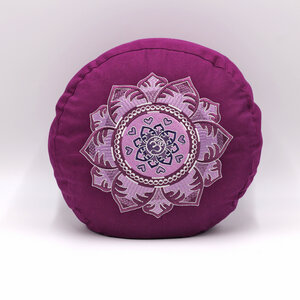 Meditationskissen rund mit OM Mandala Bestickung - BAGHI