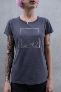 Rough Sea Organic Fair Women Basic Shirt washed darkgrey / ILP05 - ilovemixtapes