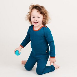Langarm Baby-Shirt aus Bio-Baumwolle "Jacquard Petrol" - Cheeky Apple