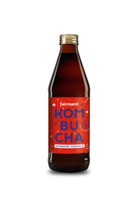 Kombucha "Hibiskus-Himbeer" in der 330ml Flasche, inkl. 3€ Pfand - bio, vegan, raw 12 Flaschen - Fairment