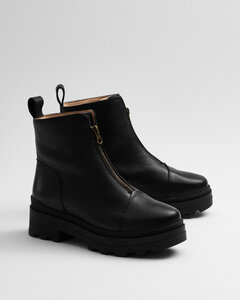 Zip Seamless Black - Stiefel mit Reisverschluss schwarz Damen - Addition Sustainable Apparel