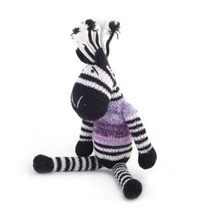 Zebra Kuscheltier - Shamwari Jumbo 40 cm - Handgestrickte Stofftiere by Gogo Olive - Gogo Olive