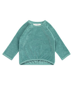 Baby Velour Sweatshirt blaugrün u. mauve Bio Baumwolle Sense Organics - sense-organics