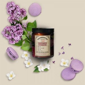 Happiness overdose - Duftkerze Flieder und Frühlingsblumen, russ- und schadstofffrei - Moodbooster
