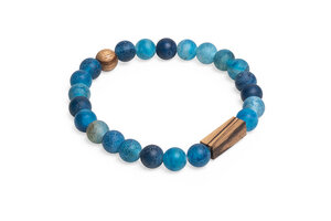 Perlenarmband mit Holzdetails "Aqua Zebrano Bracelet" - BeWooden