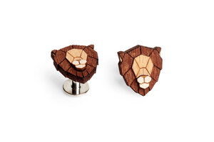 Manschettenknöpfe "Lion Cuff" aus Holz - BeWooden