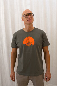 Kräne rund, orange Boy-T-Shirt - T-Shirtladen-Marktstrasse GmbH