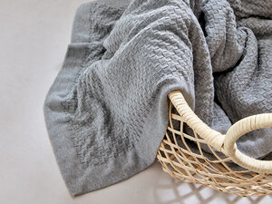 Decke Baumwolle Basket Weave 160x250 verschiedene Farben - Yumeko