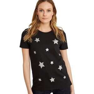 Damen-T-Shirt "Scatterd Stars Tee" in Schwarz - People Tree