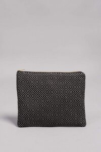 Handtasche & Clutch "FABIOLA" in Schwarz, handgefertigt in Lateinamerika, 22x28 cm, Tablet bis 12 Zoll - Nata Y Limón