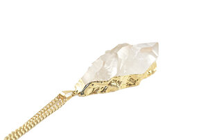 Mountain Rock - Bergkristall Halskette silber oder gold - Crystal and Sage