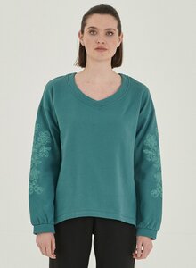 Sweatshirt aus Bio-Baumwolle mit Stickerei - ORGANICATION