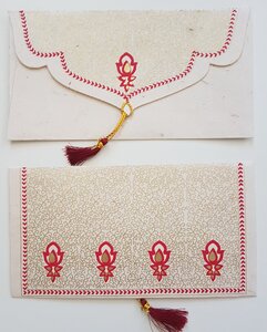 Kuverts Set aus handgeschöpftem Seidelbastpapier/Set mit 5 Stück - BAGHI