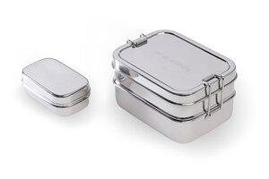Lunchbox 3-lagig aus Edelstahl RIO 3in1 + Snackbox - ecolinda