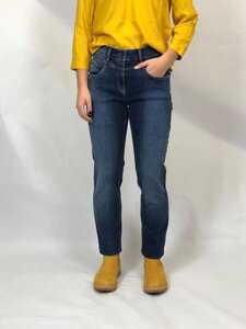 Jeans mit höherer Leibhöhe und schmalen Beinverlauf, Blau - bloomers