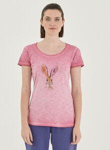 Garment Dyed T-Shirt aus Bio-Baumwolle mit Hase-Print - ORGANICATION