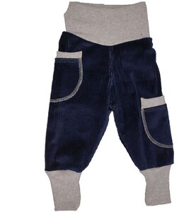 Kinder-/Baby-Mitwachshose aus Stretch-Breitcord mit Taschen in 4 Farben - Omilich