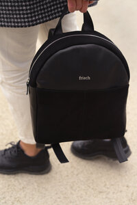 Kleiner Rucksack aus fairem Leder // Backpack // schwarz, braun, beige, taubenblau - frisch Beutel