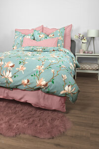 Renforcé Bettwäsche "Magnolia Blossom" 135x200cm + 80x80cm 2-tlg 100% Bio-Baumwolle Made in Green - jilda-tex