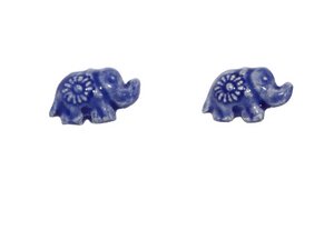 Schmuck Ohrstecker Elefant Keramik - Schönes aus Indochina