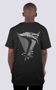 Whale, Männer Skate T-Shirt aus Bio-Baumwoll, Back Wal Print - vis wear