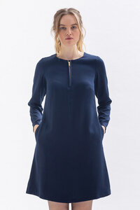 Knielanges Kleid KLA-RA aus Tencel in blau, grün und merlotrot - Studio Hertzberg