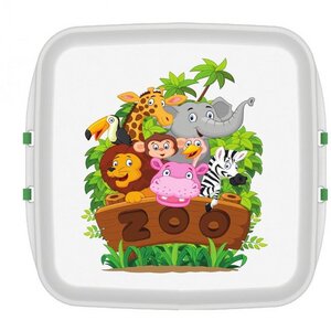 Kleine Lunchbox mit Druck Zoo 11 x 11 x 5 cm - Biodora