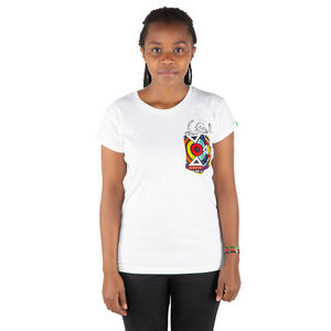 Damen T-Shirt aus Bio-Baumwolle mit Brusttasche NYANI Made in Kenya - Kipepeo-Clothing