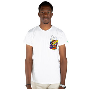Herren T-Shirt aus Bio-Baumwolle mit Brusttasche „NYANI“ Made in Kenya - Kipepeo-Clothing