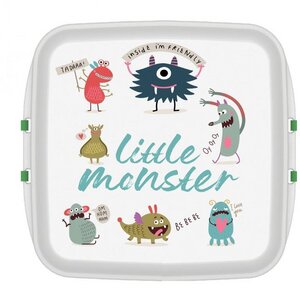 Kleine Lunchbox mit Druck Monster 11 x 11 x 5 cm - Biodora