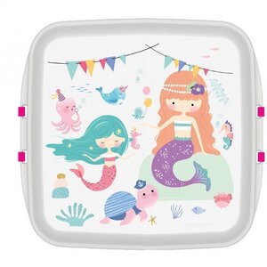 Kleine Lunchbox mit Druck Meerjungfrau 11 x 11 x 5 cm - Biodora