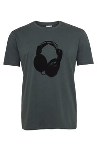 Herren T-Shirt mit Kopfhörer aus Biobaumwolle, Made in Portugal ILP06 - stormy weather grau - ilovemixtapes